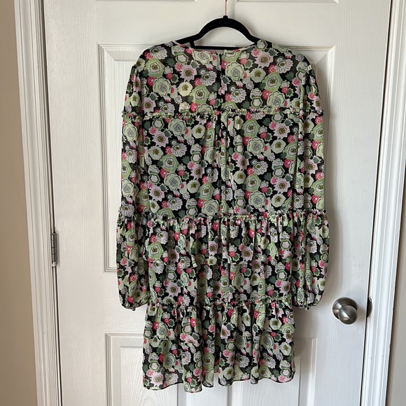 Cinq A Sept Dita Floral Print Long Sleeve Minidress in Prickly Pear Multi Size 4 - Picture 11 of 11